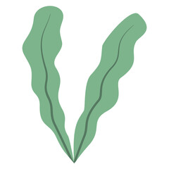 hand holding green leaf cartoon vector	