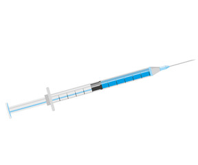 Fototapeta premium Syringe. Medical equipment. Realistic medical disposable syringe with needle. Applicable for vaccine injection, vaccination illustration