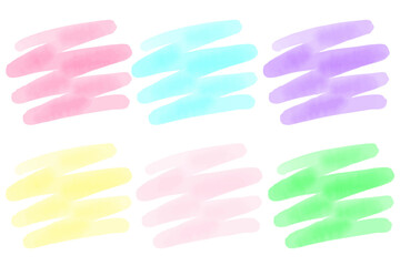 Obraz premium 水彩絵の具で描いたようなカラフルな背景セット ベクター