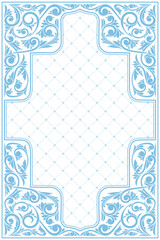 Decorative ornate retro floral blank frame template