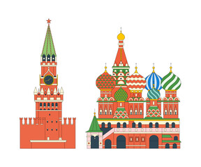 Moscow - the capital of Russia, Red Square. Kremlin and St. Basil's Cathedral.