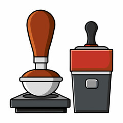 vector illustration of a stamp with a handle