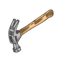 Hand Drawn Claw Hammer Illustration – Vintage Style Carpenter Tool