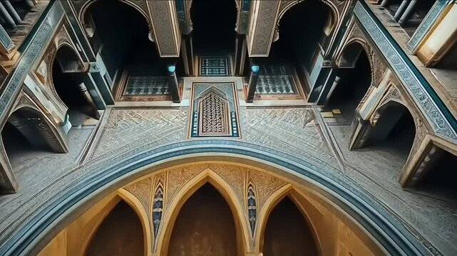 Intricate Moroccan architecture revealing detailed Islamic architectural design elements