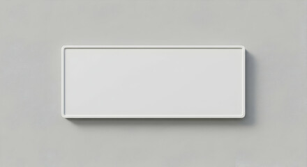 Blank white rectangle signboard mockup template for design presentation clean minimal modern style