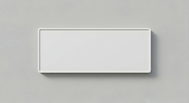 Blank white rectangle signboard mockup template for design presentation clean minimal modern style