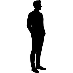 Fototapeta premium Man Side Profile Standing Vector Design