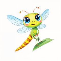 Fototapeta premium Dragonfly Cartoon Illustration Vector isolated