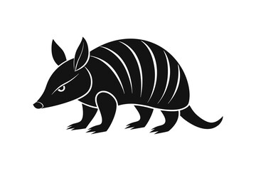 Armadillo animal silhouette vector illustration on white background