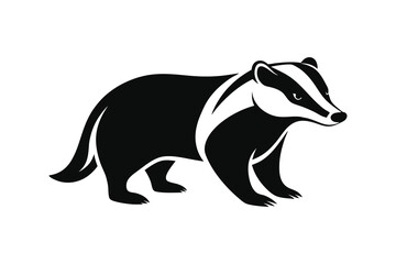 Obraz premium Badger silhouette logo icon isolated on white background
