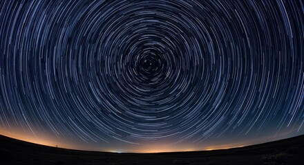 Night Star Photo Light Streaks through Dark Sky Long Exposure