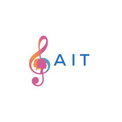 AIT letter logo. AIT Music Inspiring Young Minds Through Melody. The Sound of Growth AIT's Musical Journey.
