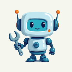 cute little robot vector illlustration