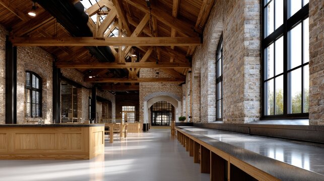 adaptive reuse architecture, transformed steel foundry now houses academic library, with reading rooms, study spaces, and natural light from restored windows