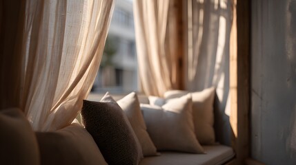 serene morning meeting room, located in a minimalist Japanese office