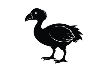 Fototapeta premium Dodo animal silhouette vector illustration on white background