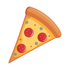vector illustration of a slice of pepperoni pizza
