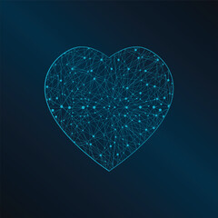 vector illustration love technology vector icon, abstract technology background vector blue