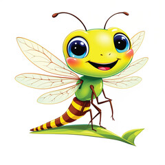 Fototapeta premium Dragonfly Cartoon Illustration Vector isolated