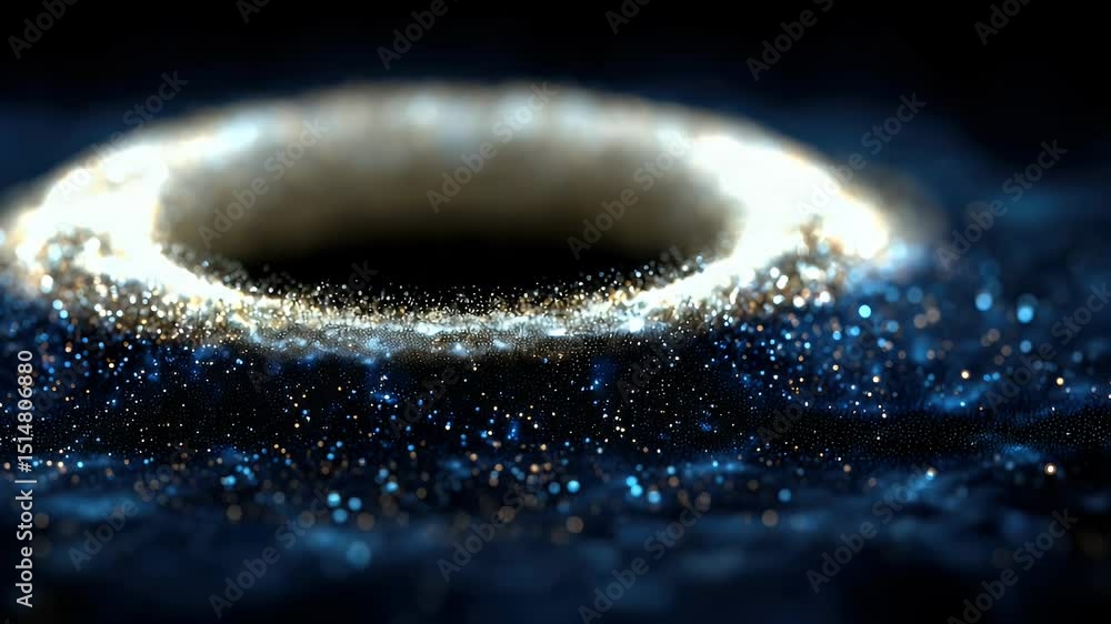 Wall mural a mesmerizing cosmic vortex surrounded by sparkling particles in a dark, ethereal space setting