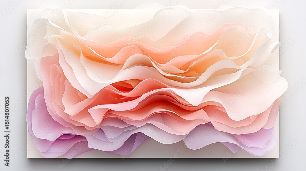 Poster layered pastel abstract art with overlapping translucent forms