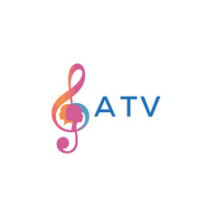 ATV letter logo. ATV Music Inspiring Young Minds Through Melody. The Sound of Growth ATV's Musical Journey.
