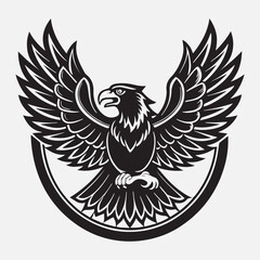 Fototapeta premium eagle silhouette vector logo illustration sticker