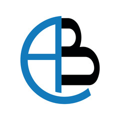 Abstract letter ab logo design.	