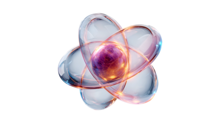 Glowing Atomic Structure Abstract Science Energy,