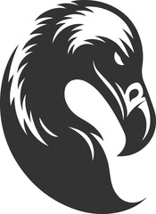 Bird vector drawing silhouette of a black vulture