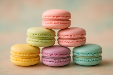 Obraz premium Assorted Macarons in a Delicious Dessert Arrangement