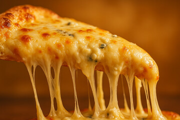 Cheese Pizza Slice with Melting Cheese
