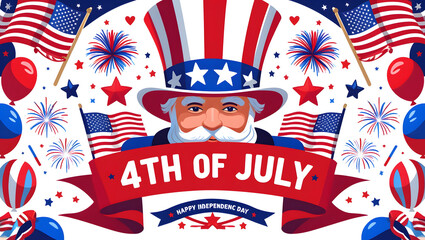 Obraz premium Patriotic Fourth of July Background for United States Independence Day