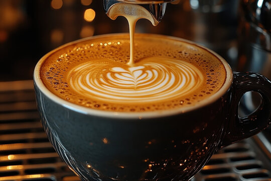 Coffee being poured into a cup.