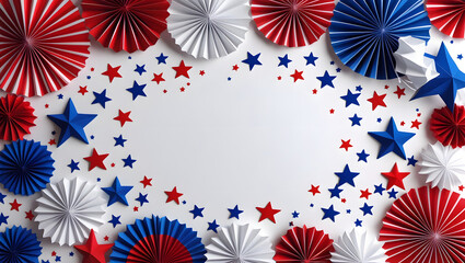 Fototapeta premium 4th of July Vector Illustration with American Flag and Balloons
