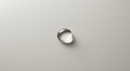 Realistic Image of Clear Water Drop on Beige Surface Purity Hydration