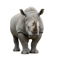 Obraz premium Powerful Rhino: A Close-Up View of a White Rhinoceros