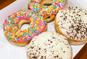 Various donuts in its package. After edits.