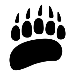 Bear paw icon print vector silhouette footprint