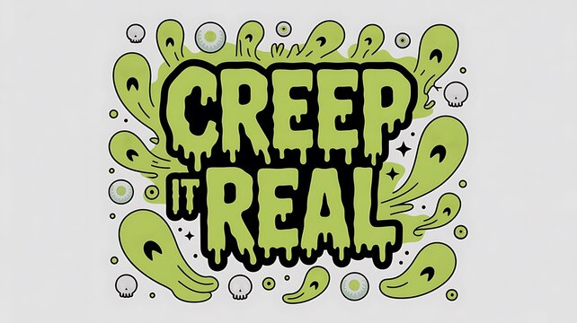 Spooky "Creep It Real" Graphic Design for Halloween