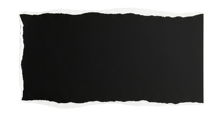 Torn Black Paper with Irregular Edge, Blank Space for Text or Image isolated on transparent background
