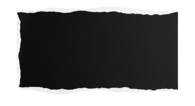 Torn Black Paper with Irregular Edge, Blank Space for Text or Image isolated on transparent background