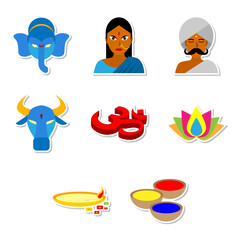 india clip art set