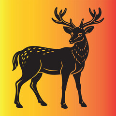 Obraz premium Deer illustration vector logo sticker design silhouette 