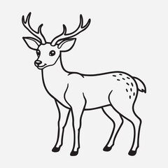 Deer illustration vector logo sticker design silhouette 