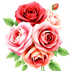 bouquet of pink roses PNG