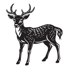 Deer illustration vector logo sticker design silhouette 