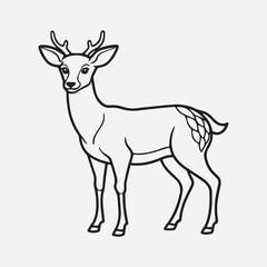 Obraz premium Deer illustration vector logo sticker design silhouette 
