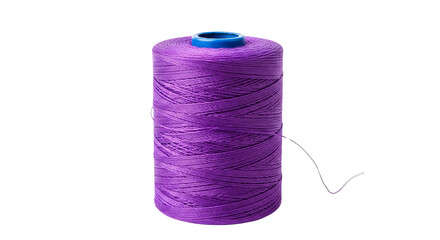 Vibrant Purple Sewing Thread Spool on isolated on transparent background