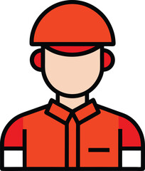 Delivery Boy Helmet Icon - Fast Food Courier Service

